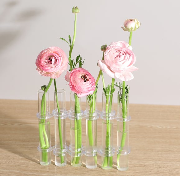 Fleksible Blomster Vaser med Hængsler | Moderne Glasrør Vase