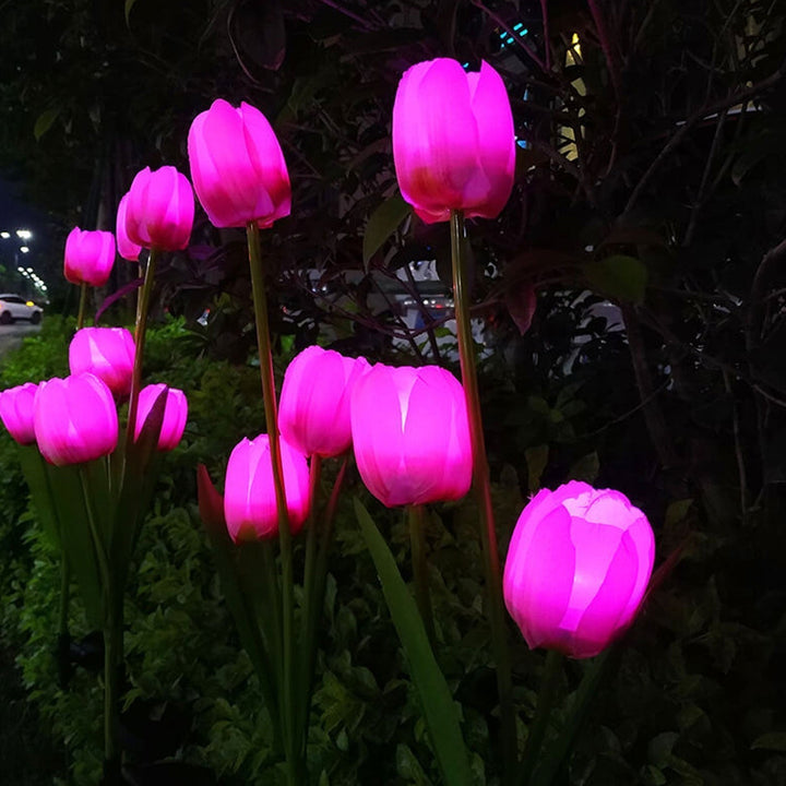 Solar Tulip Plænelampe Udendørs Have LED Tulipan Blomsterlampe Jordspyd Landskabsbelysning