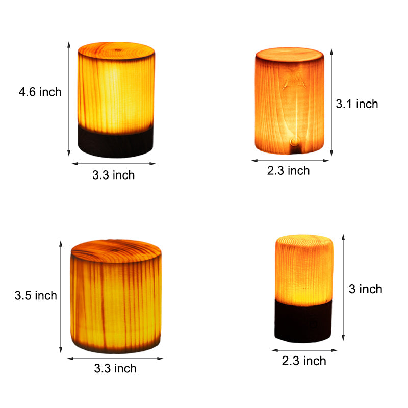 LumiWood – LED bordlampe med batteri og touch-kontrol