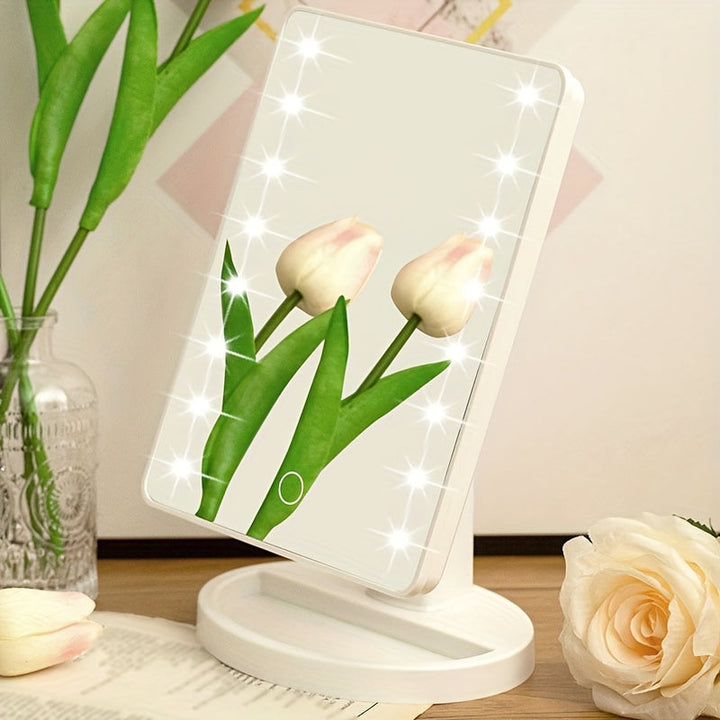 GlowMirror – Bærbar Makeup Spejl med LED Belysning