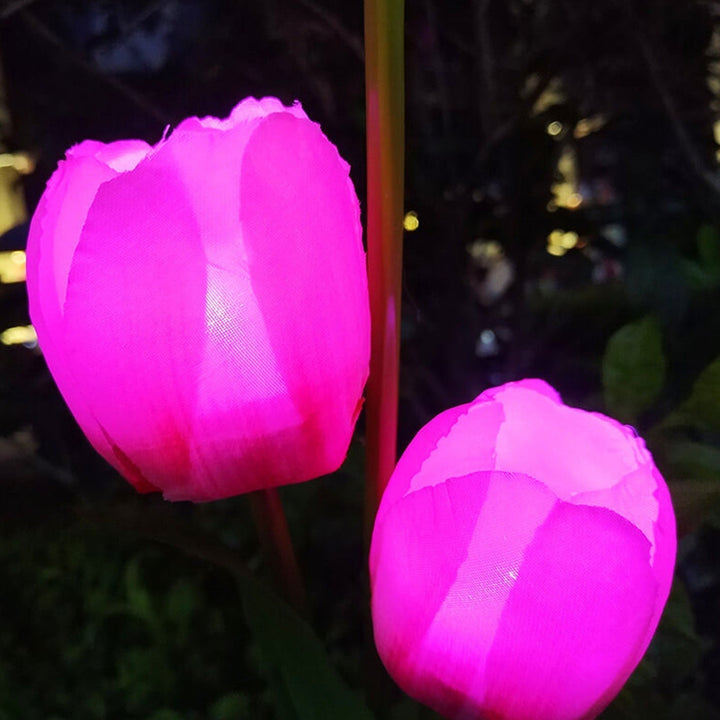 Solar Tulip Plænelampe Udendørs Have LED Tulipan Blomsterlampe Jordspyd Landskabsbelysning