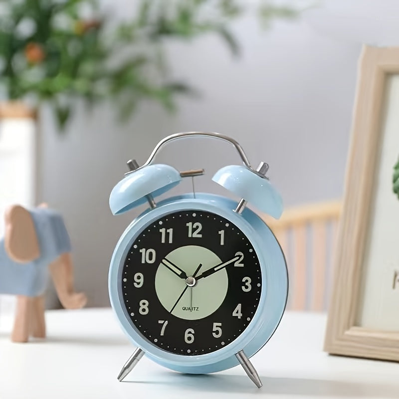 LuminousTime - Elegant Metal Vækkeur med Blid Belysning til Fredelige Morgener og Nætter