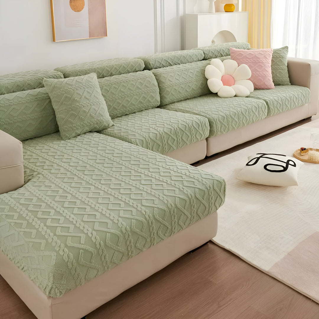 Samt-Sofa cover med diamantmønster – Blødt &amp; Luksuriøst | Perfekt pasform til enhver sofa |