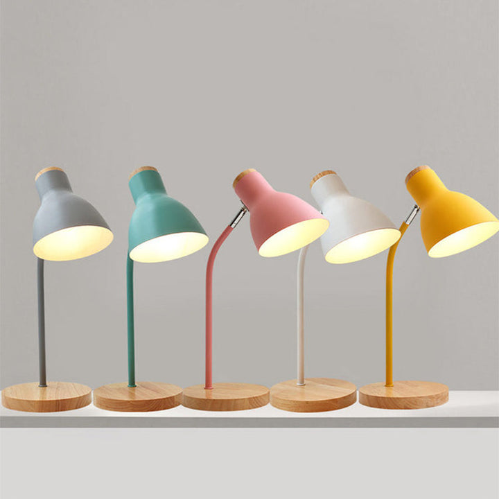 Lommelygte-formet svingbar bordlampe Macaron Metal 1-lys natlampe til børneværelse