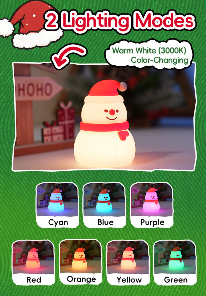 Kreativ Ferie Silikone Snemand Natlampe