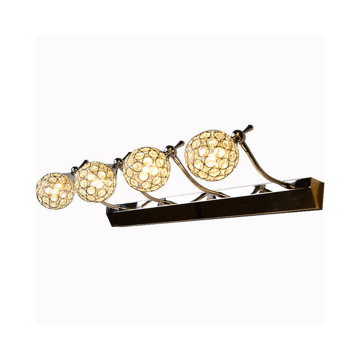 Orbit Væglampe Sconce Modernist Stilfuld Klar Krystal 3/4 Lys Sort Overflade Kosmetisk Spejl Lys, Varm/Hvid Lys