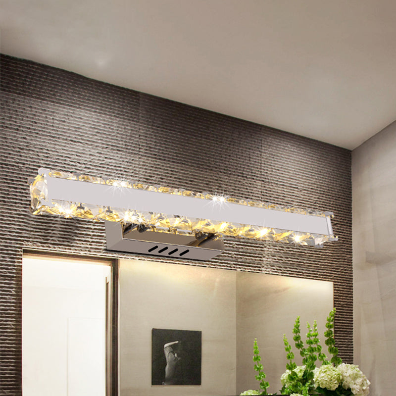 11.5"/16.5" Bred Rektangulær Vanity Spejl Lys Moderne Stil Klar Krystal LED Hvid Væglampe til Badeværelse