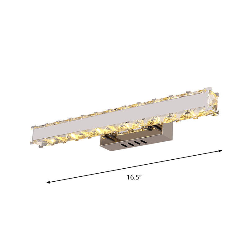 11.5"/16.5" Bred Rektangulær Vanity Spejl Lys Moderne Stil Klar Krystal LED Hvid Væglampe til Badeværelse