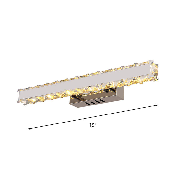 11.5"/16.5" Bred Rektangulær Vanity Spejl Lys Moderne Stil Klar Krystal LED Hvid Væglampe til Badeværelse