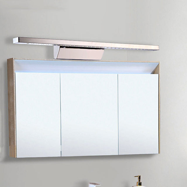 Rektangulært Indvendigt Spejl Lys Rustfrit Stål 16"/19.5" W LED Moderne Væghængt Lys i Krom, Varme/Hvid Belysning