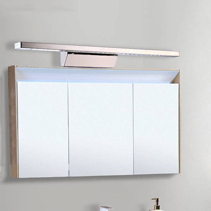 Rektangulært Indvendigt Spejl Lys Rustfrit Stål 16"/19.5" W LED Moderne Væghængt Lys i Krom, Varme/Hvid Belysning