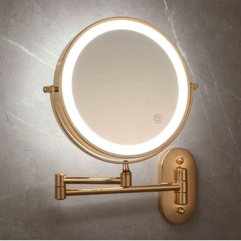 Guld Genopladelig LED Makeup Forstørrelses Spejl
