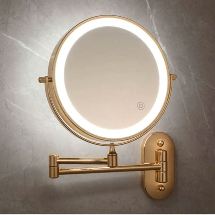 Guld Genopladelig LED Makeup Forstørrelses Spejl
