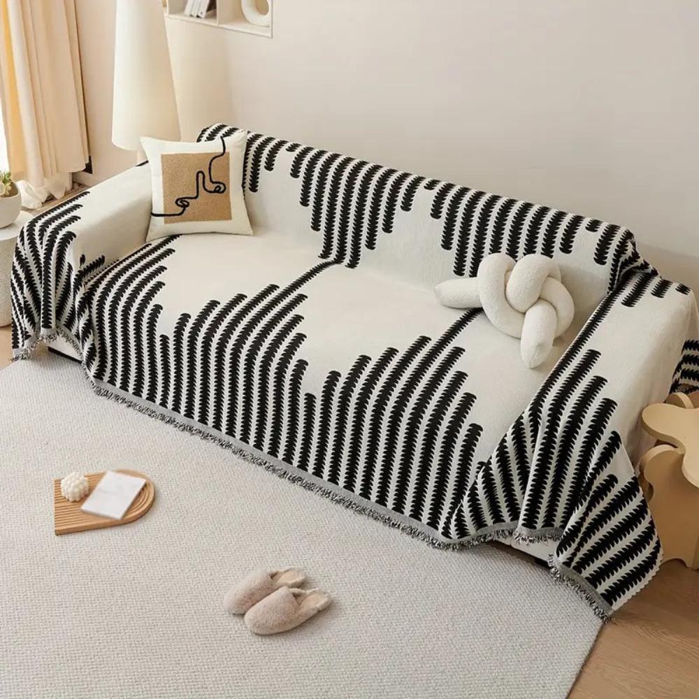 Moderne Monokrom Bregne Sofa Betræk