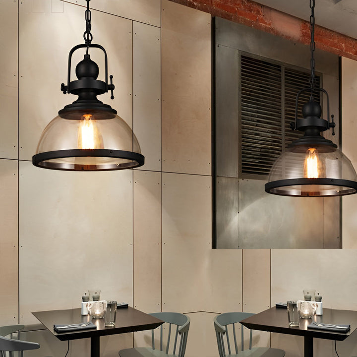 Antik Glas Jern Retro Industriel Kranse Pendel Loftlamper