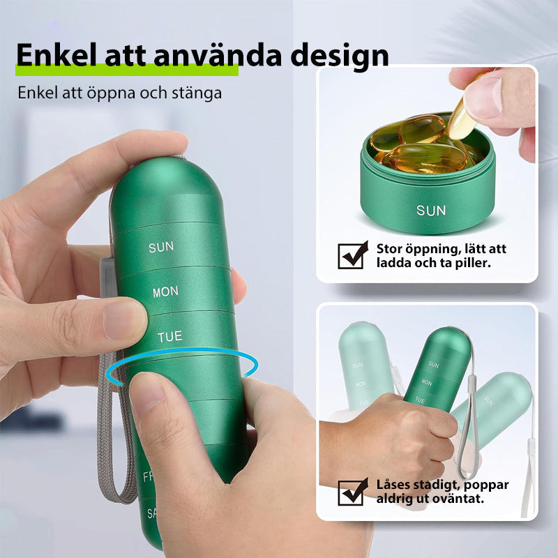 7-Dages Bærbar Pilleorganisator til Rejse