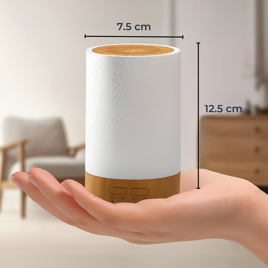Æterisk Oliediffuser med LED Natlys – Stille Cool Mist – Soveværelse &amp; Hjem Afslapning