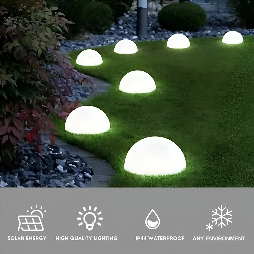 LumiGlobe – Soldrevet Halvkugle Havebelysning