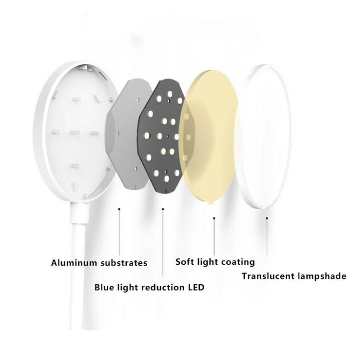 Simpel LED Klem Bordlampe genopladelig Øjenbeskyttelse Nattelys