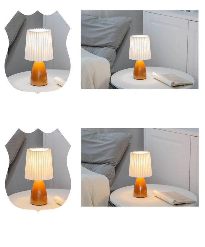 Skandinavisk Retro Bordlampe med Foldskaft og Glasbase