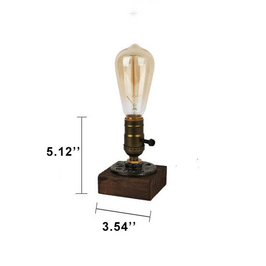 Vintage Industriel Jern Lyspære 1-Lys Bordlampe