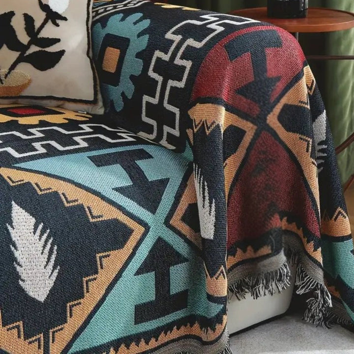 Aztec Geometrisk Mønster Sofa Dække