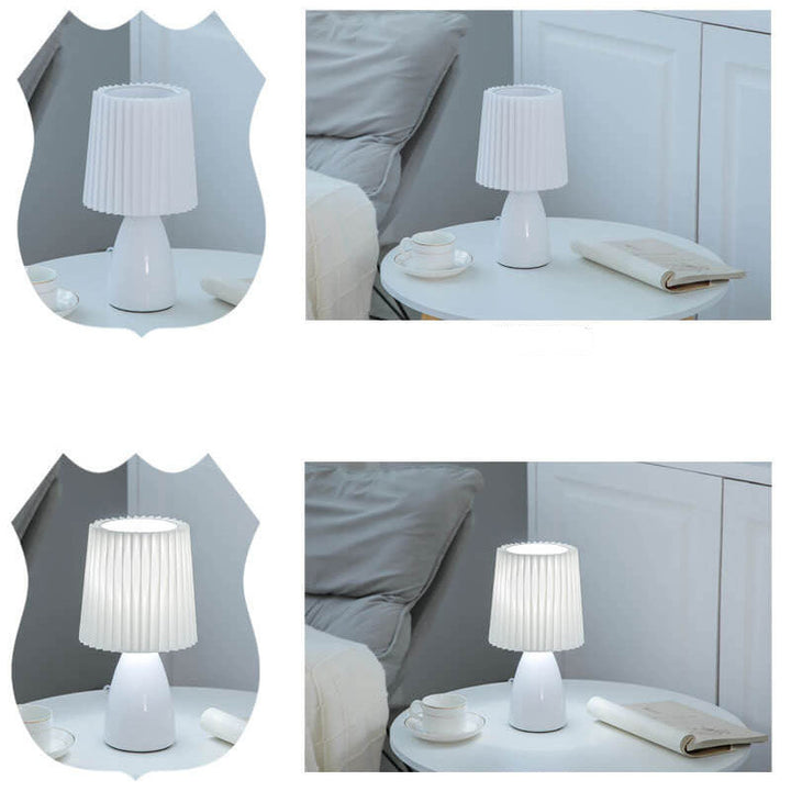 Skandinavisk Retro Bordlampe med Foldskaft og Glasbase