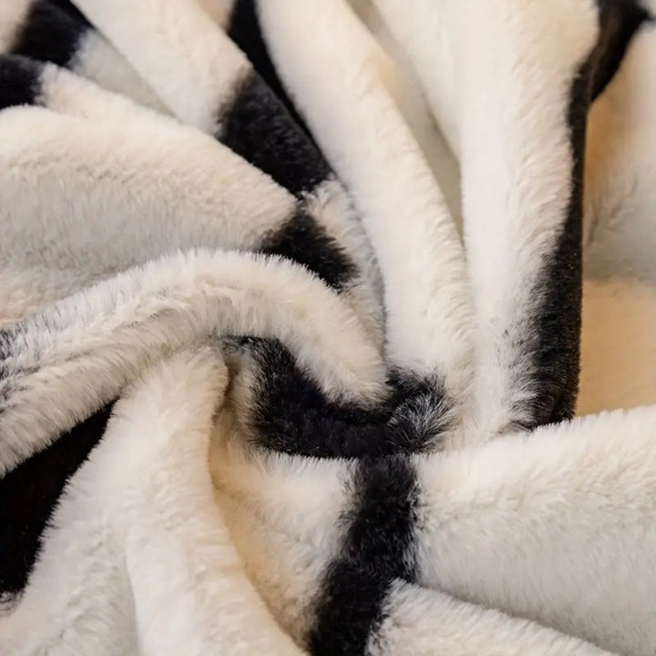 Vilde Striber Zebra Fleece Sofaovertræk