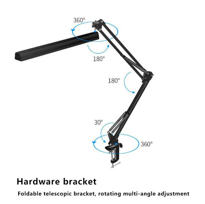 LED Foldbar Lang Arm Klemme Øjensikring USB Læselampe