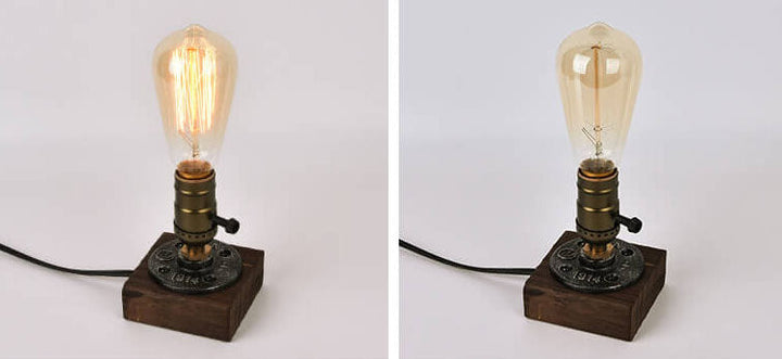 Vintage Industriel Jern Lyspære 1-Lys Bordlampe