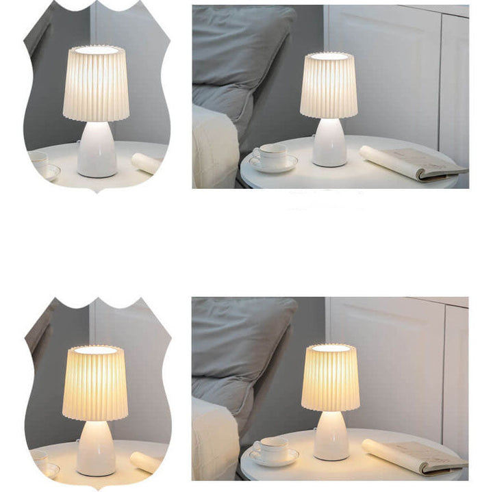 Skandinavisk Retro Bordlampe med Foldskaft og Glasbase