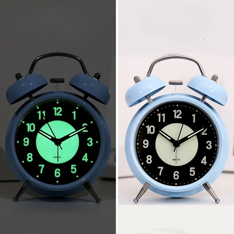 LuminousTime - Elegant Metal Vækkeur med Blid Belysning til Fredelige Morgener og Nætter