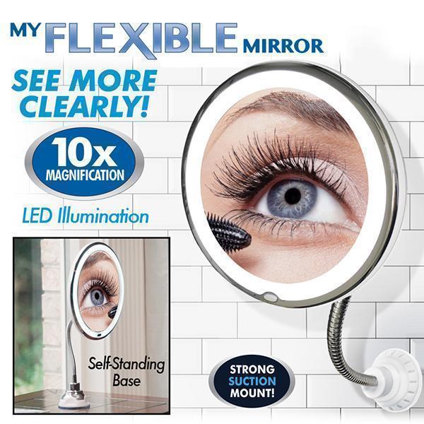 10x forstørrelse LED-oplyst makeup spejl