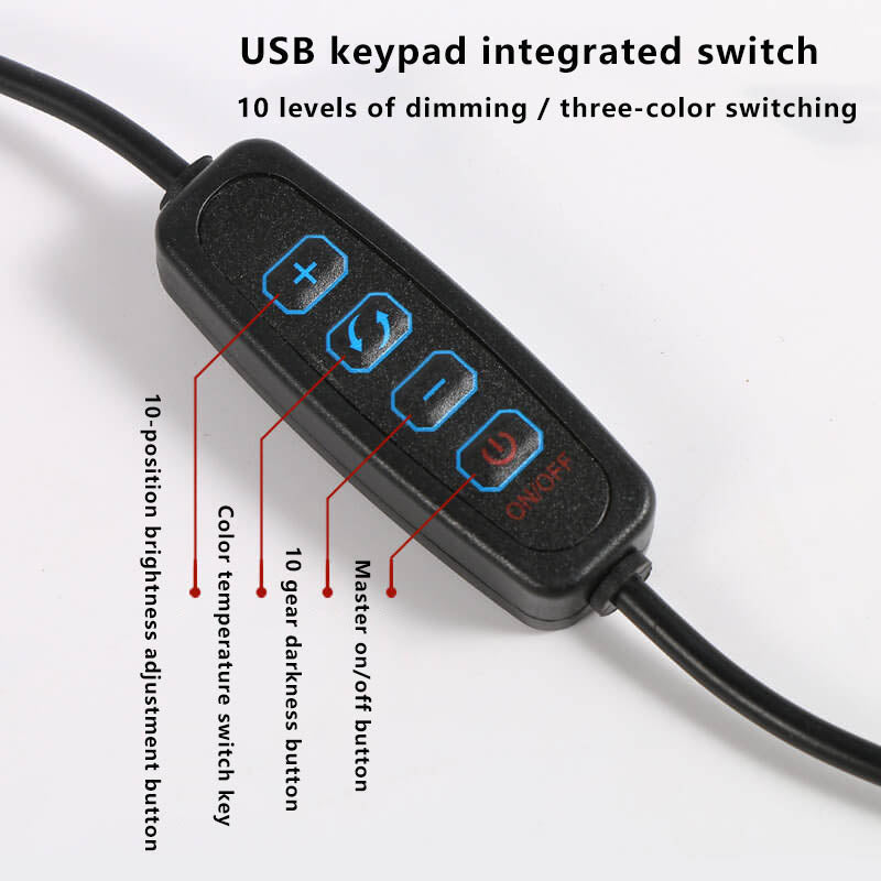 LED Foldbar Lang Arm Klemme Øjensikring USB Læselampe