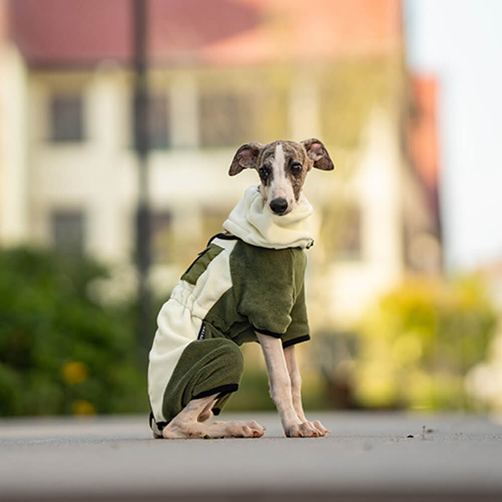 Fuldt Beskyttende Polar Fleece Hundedragt med Aftagelig Krave