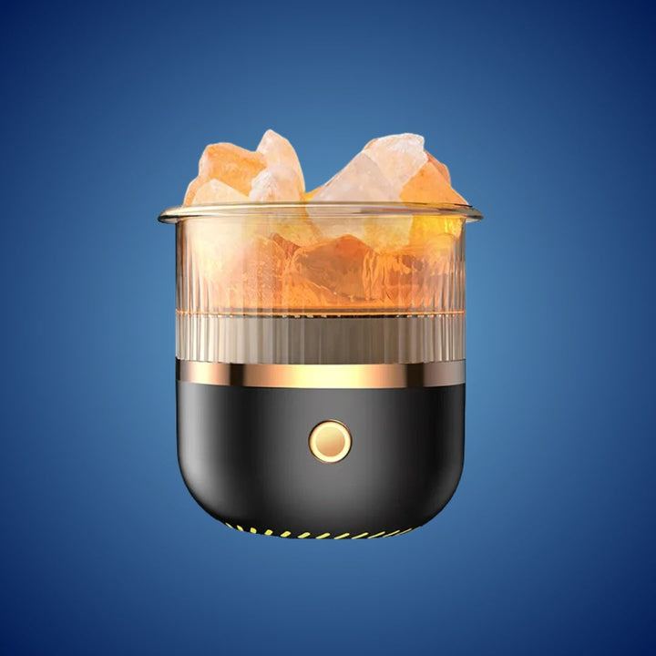 SereniGlow Krystal Salt Luftfugter | USB Aroma Diffuser – Nattelys &amp; Luftrenser – Til Afslapning, Stressaflastning &amp; Forbedret Luftkvalitet