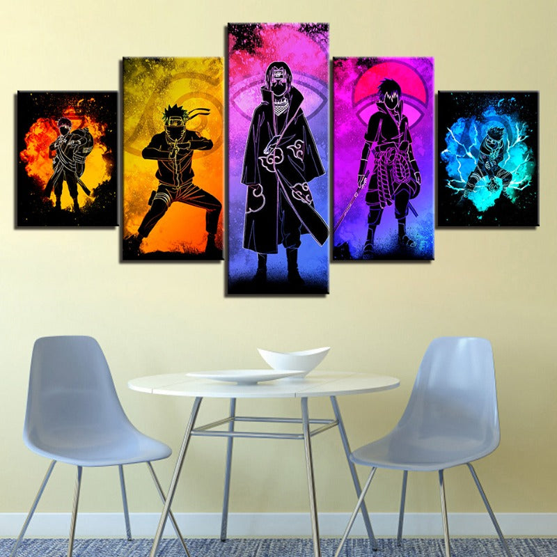 5 stykker Naruto Anime - lærred vægkunst maleri