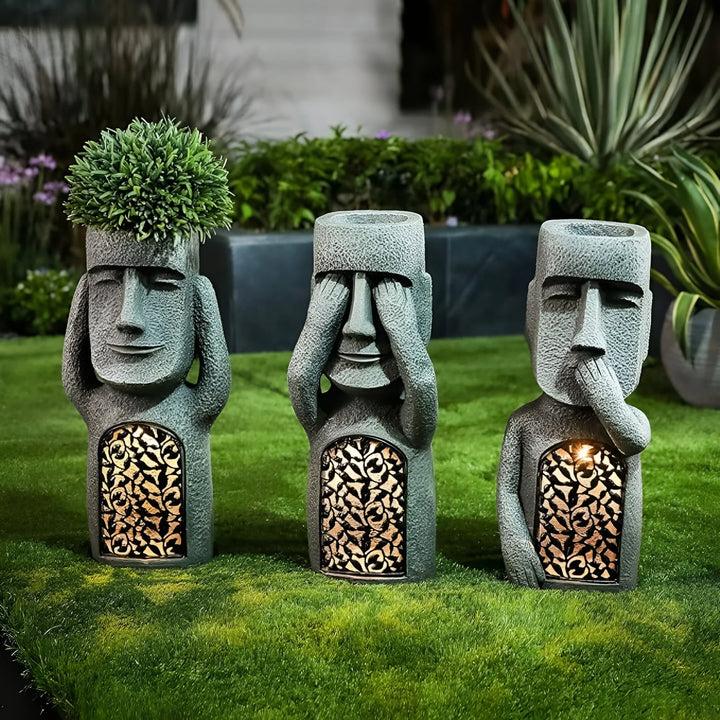GlowSculpt – Sol LED Ansigt Blomsterkrukke