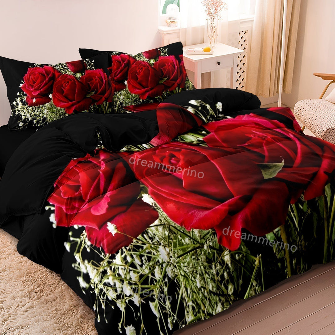 PetalWhispers - Romantisk Rose Sengetøj