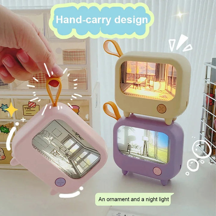 Mini TV Maleri LED Nattelys