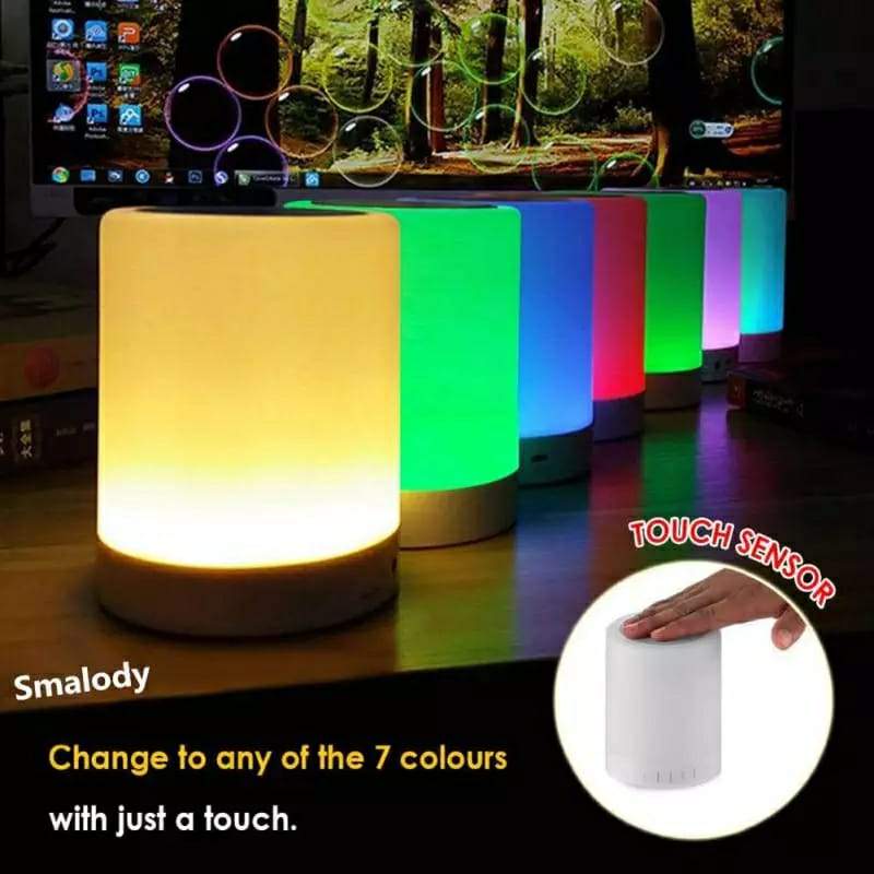 farverig LED Natlys Bluetooth Touchpad Trådløs Højttaler