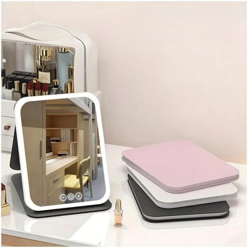 GlowMirror – LED Makeup Spejl med USB Opladning