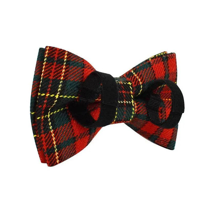 Julehundehalsbånd Tartan Med Grøn Baggrund Hundesele Sæt