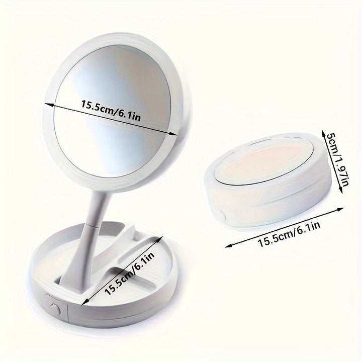 GlowMirror - Bærbar Makeup Spejl med LED