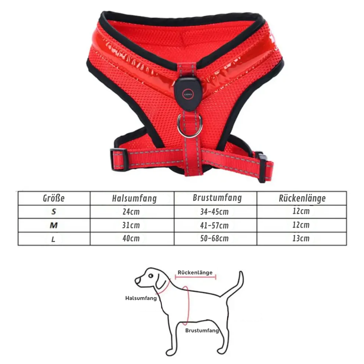 LED Hundesele USB genopladelig &amp; justerbar