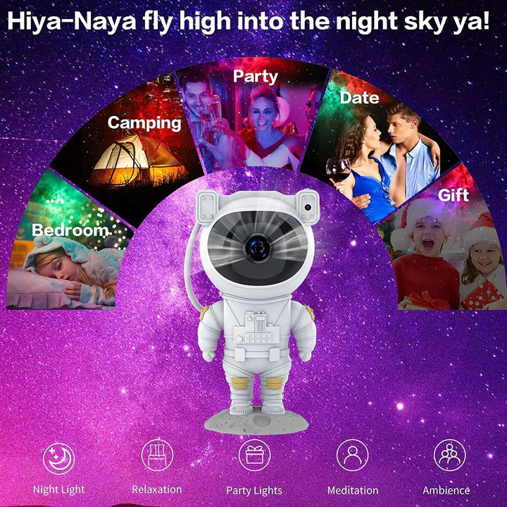 Astronaut Projektor Galakse Stjernehimmel Nattelys