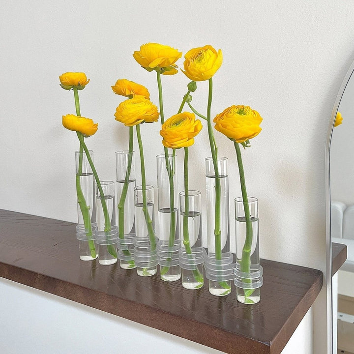 Fleksible Blomster Vaser med Hængsler | Moderne Glasrør Vase