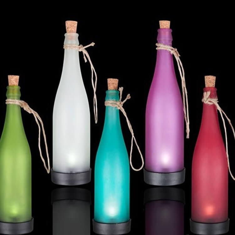 5 Stykker Solvinflaske Lys Udendørs Dekoration Plast LED Hængende Lys