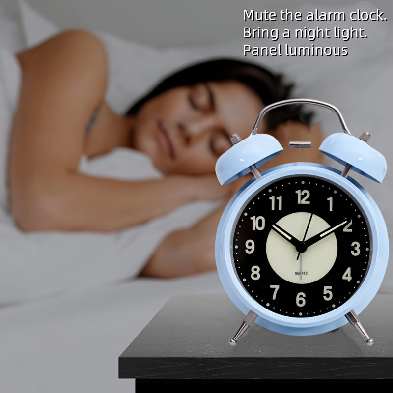LuminousTime - Elegant Metal Vækkeur med Blid Belysning til Fredelige Morgener og Nætter