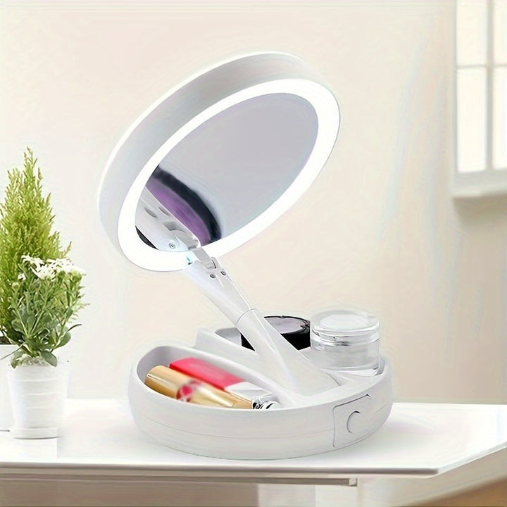 GlowMirror - Bærbar Makeup Spejl med LED